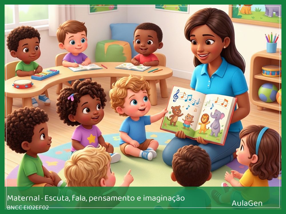 Plano de aula de Escuta, fala, pensamento e imaginação para Maternal — Parlenda bate-palminha (BNCC EI02EF02) | AulaGen