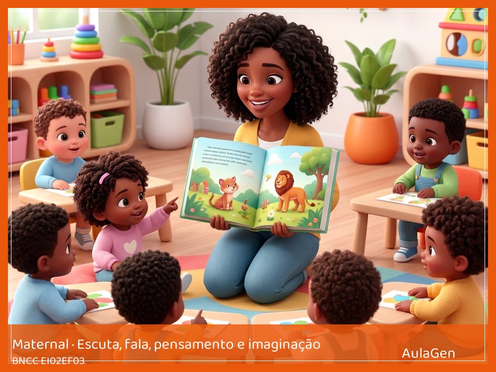 Plano de aula de Escuta, fala, pensamento e imaginação para Maternal — Procura na imagem: cadê o bicho? (BNCC EI02EF03) | AulaGen