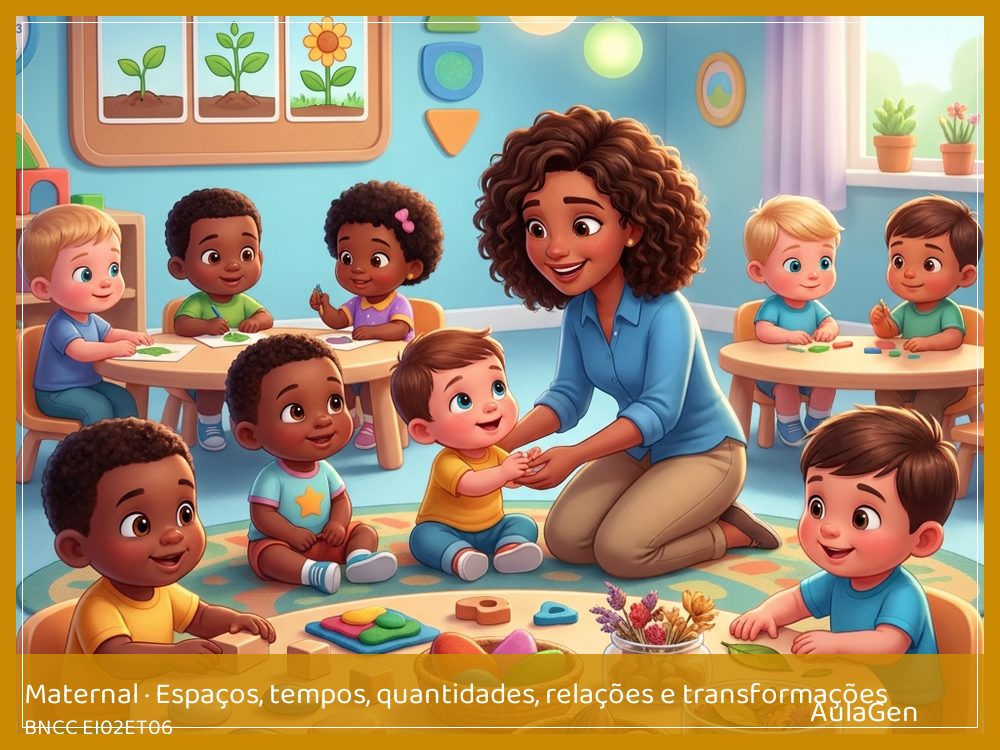 Plano de aula de Espaços, tempos, quantidades, relações e transformações para Maternal — Fotos do antes e depois (BNCC EI02ET06) | AulaGen