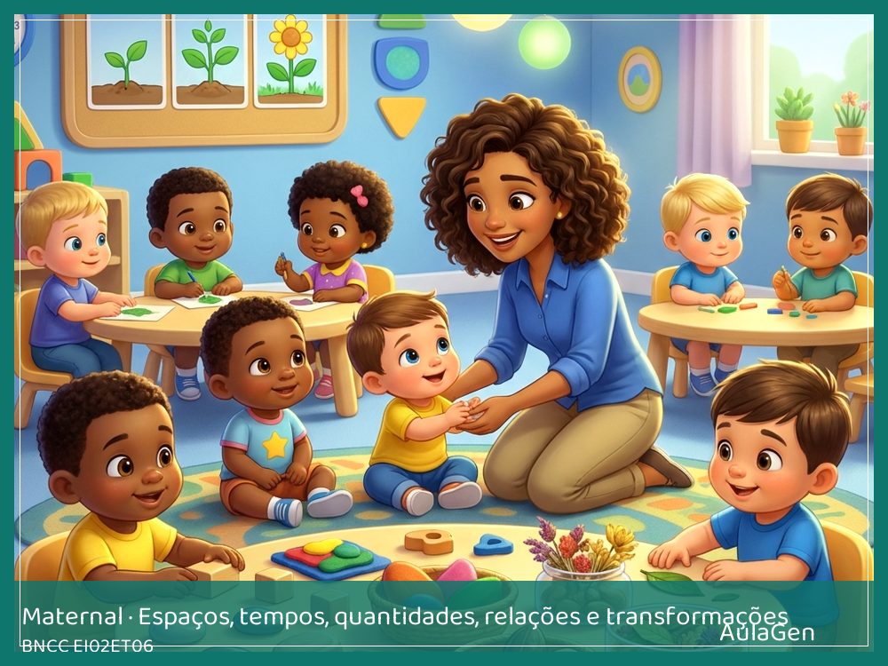 Plano de aula de Espaços, tempos, quantidades, relações e transformações para Maternal — O que vem depois? (BNCC EI02ET06) | AulaGen