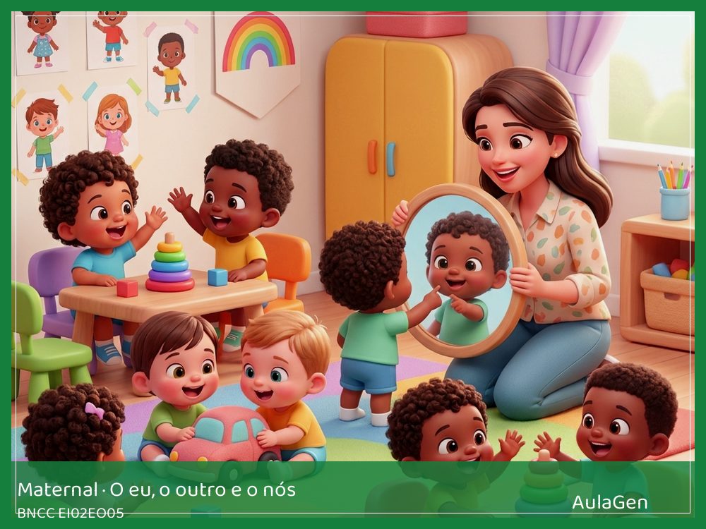 Plano de aula de O eu, o outro e o nós para Maternal — Cada rosto na nossa turma (BNCC EI02EO05) | AulaGen