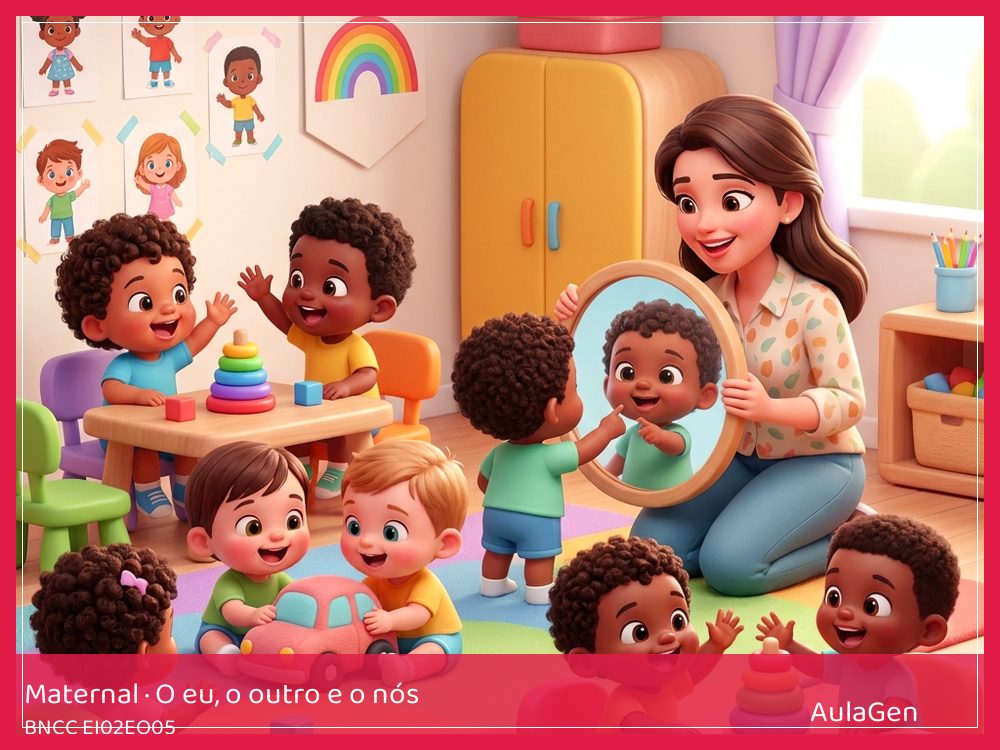 Plano de aula de O eu, o outro e o nós para Maternal — Cada um do seu jeito (BNCC EI02EO05) | AulaGen