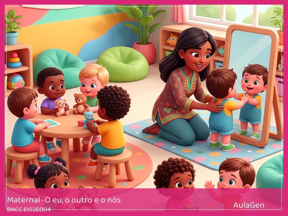 Plano de aula de O eu, o outro e o nós para Maternal — Como eu cheguei hoje (BNCC EI02EO04) | AulaGen