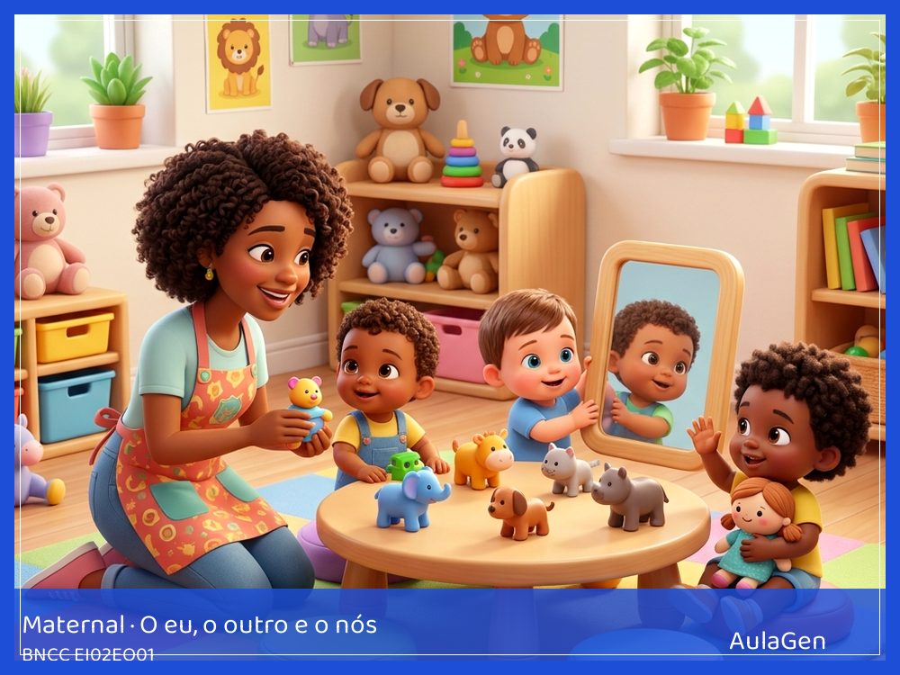 Plano de aula de O eu, o outro e o nós para Maternal — Cuidar com mãos gentis (BNCC EI02EO01) | AulaGen