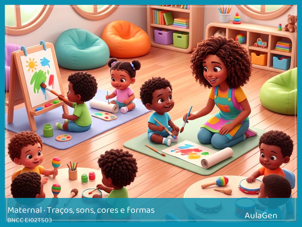 Plano de aula de Traços, sons, cores e formas para Maternal — Cantiga rápida e devagar (BNCC EI02TS03) | AulaGen