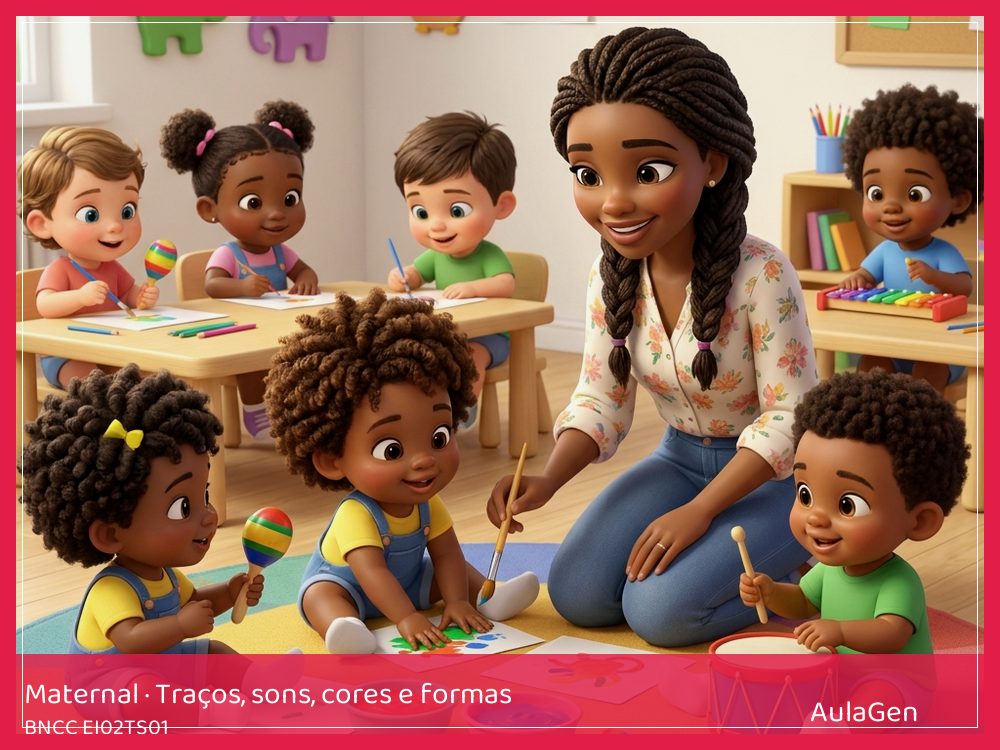 Plano de aula de Traços, sons, cores e formas para Maternal — Meu corpo faz som (BNCC EI02TS01) | AulaGen