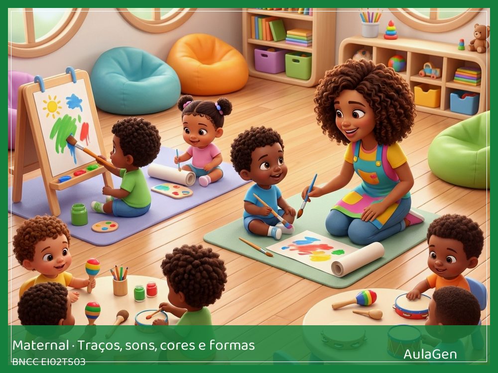 Plano de aula de Traços, sons, cores e formas para Maternal — Objetos que cantam (BNCC EI02TS03) | AulaGen