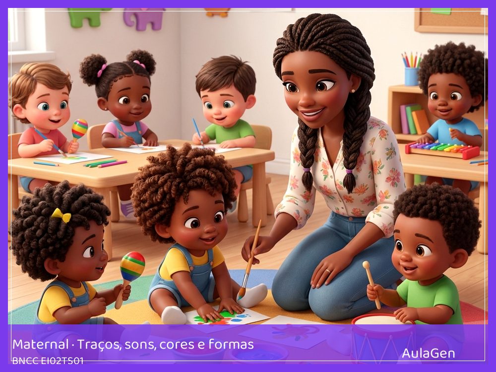 Plano de aula de Traços, sons, cores e formas para Maternal — Orquestra da cozinha (BNCC EI02TS01) | AulaGen