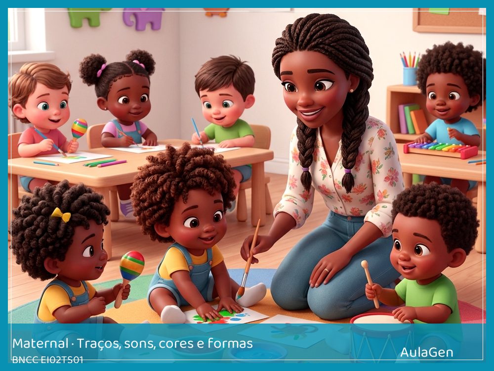 Plano de aula de Traços, sons, cores e formas para Maternal — Som forte e som fraquinho (BNCC EI02TS01) | AulaGen