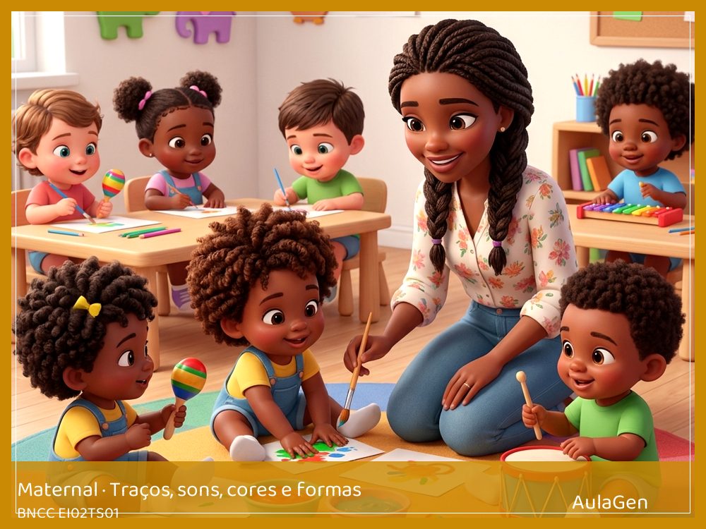 Plano de aula de Traços, sons, cores e formas para Maternal — Sons que chegam devagar (BNCC EI02TS01) | AulaGen