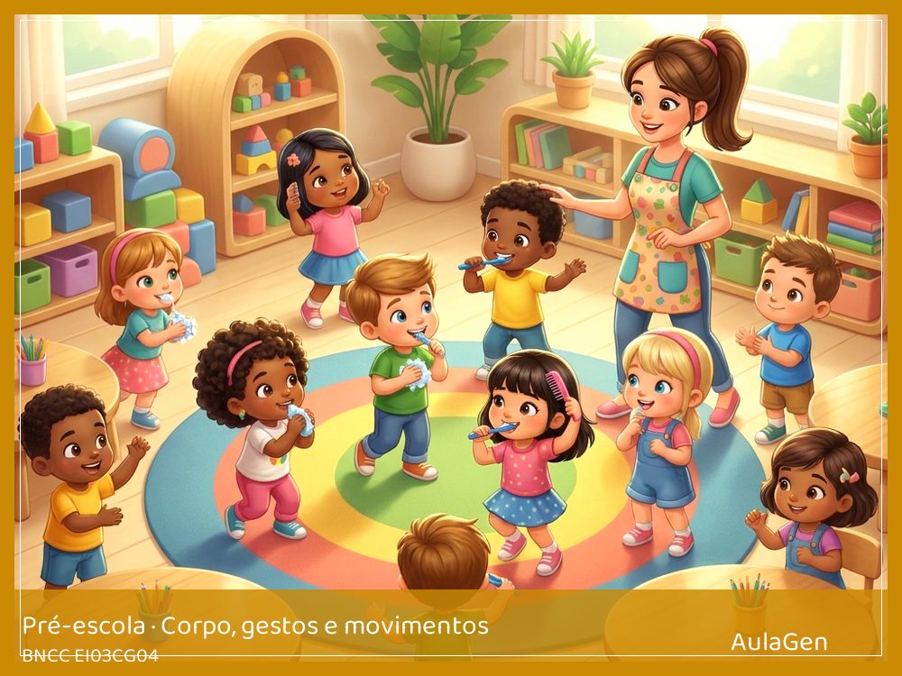 Plano de aula de Corpo, gestos e movimentos para Pré-escola — Laboratório das mãos limpas (BNCC EI03CG04) | AulaGen