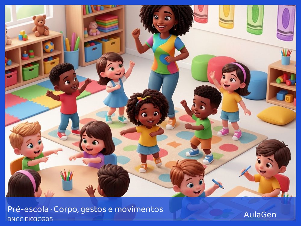 Plano de aula de Corpo, gestos e movimentos para Pré-escola — Mãos investigadoras (BNCC EI03CG05) | AulaGen