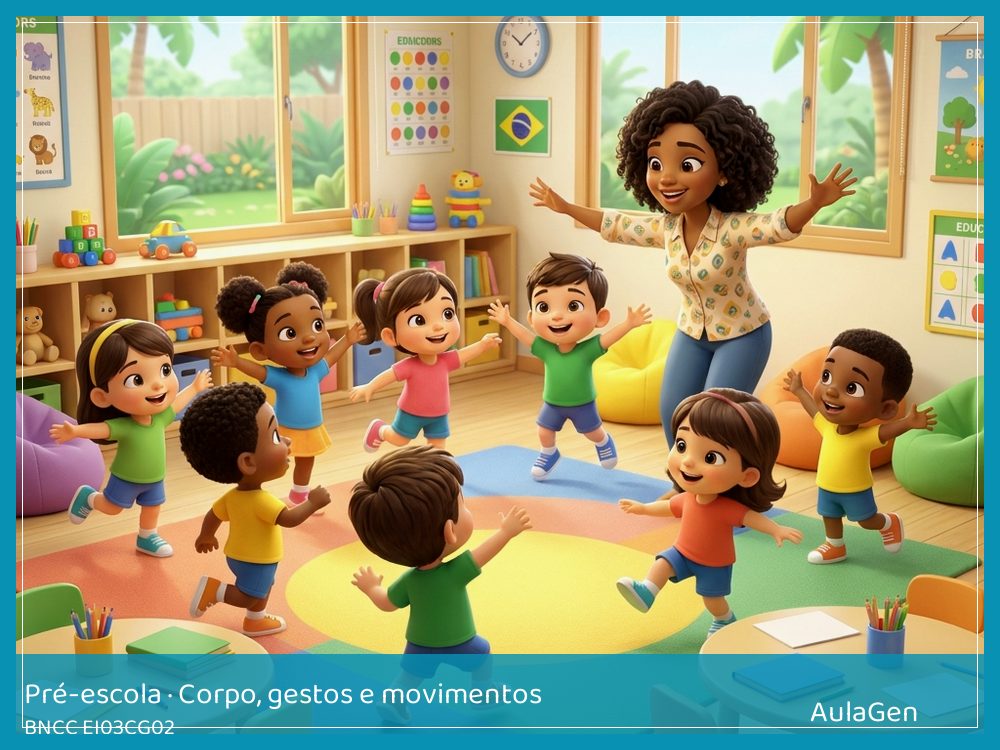 Plano de aula de Corpo, gestos e movimentos para Pré-escola — Trilha segura de chegada (BNCC EI03CG02) | AulaGen