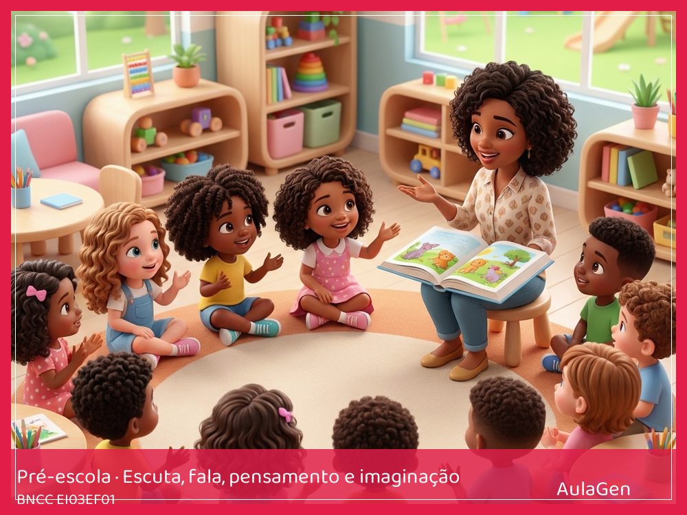 Plano de aula de Escuta, fala, pensamento e imaginação para Pré-escola — O que espero da escola (BNCC EI03EF01) | AulaGen