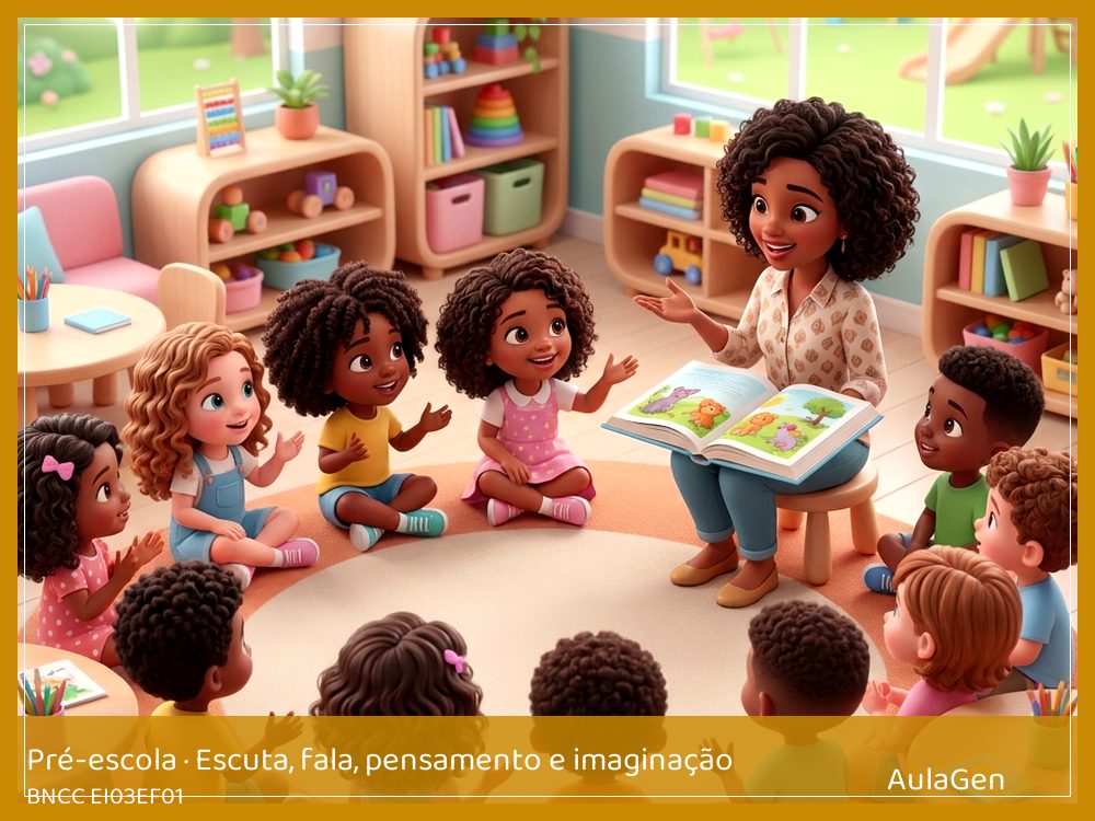 Plano de aula de Escuta, fala, pensamento e imaginação para Pré-escola — Roda investigativa: o que sabemos sobre folhas? (BNCC EI03EF01) | AulaGen