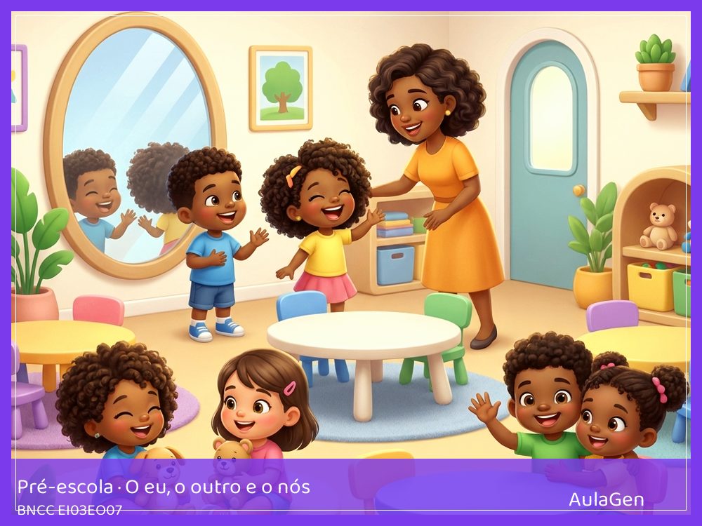 Plano de aula de O eu, o outro e o nós para Pré-escola — Assembleia das soluções (BNCC EI03EO07) | AulaGen