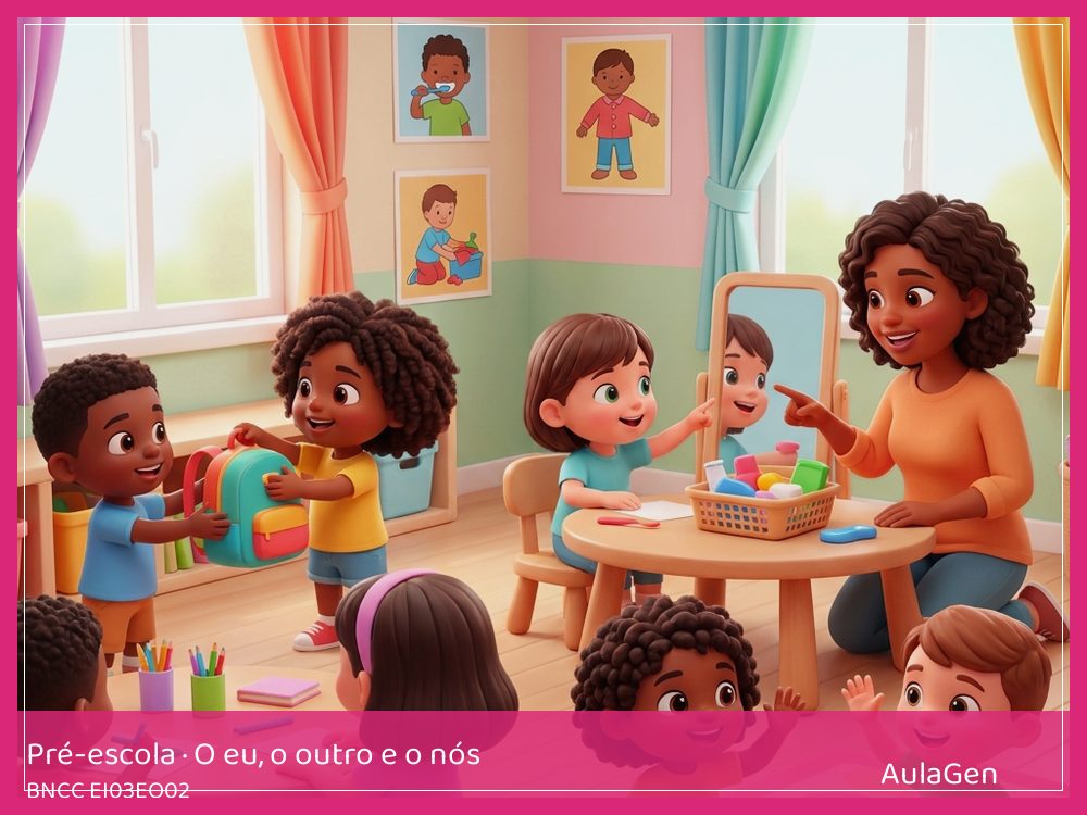 Plano de aula de O eu, o outro e o nós para Pré-escola — Cada coisa encontra seu lugar (BNCC EI03EO02) | AulaGen