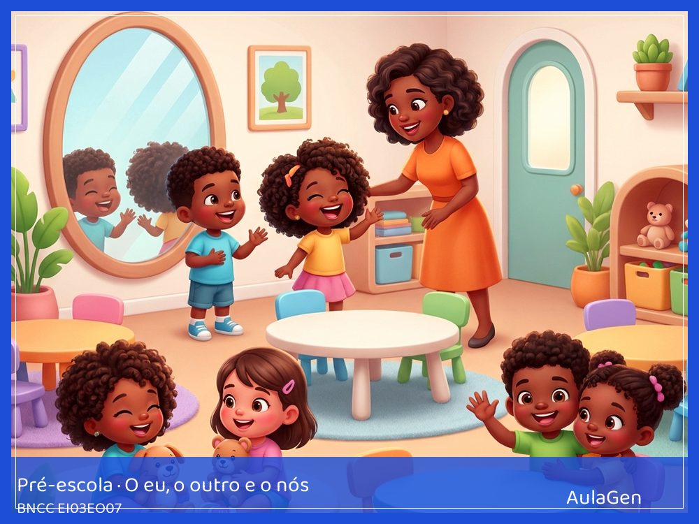 Plano de aula de O eu, o outro e o nós para Pré-escola — Combinados para dividir materiais (BNCC EI03EO07) | AulaGen