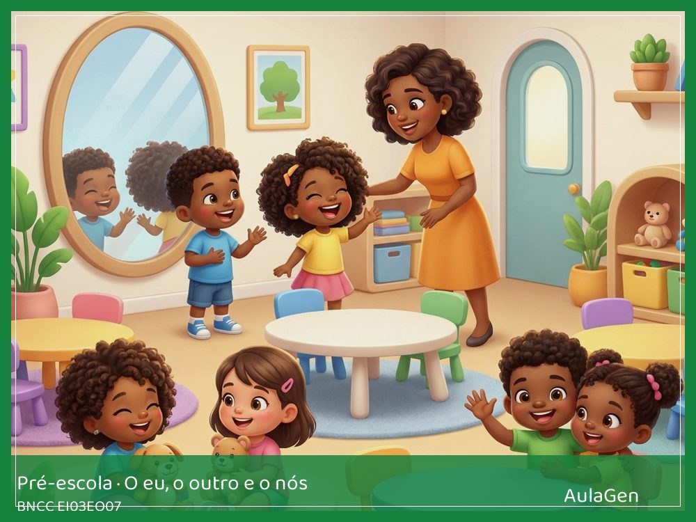 Plano de aula de O eu, o outro e o nós para Pré-escola — Combinados que cuidam (BNCC EI03EO07) | AulaGen