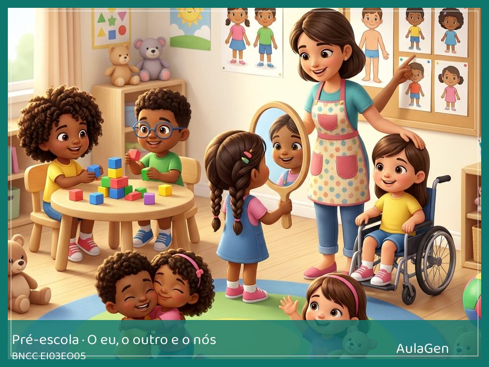 Plano de aula de O eu, o outro e o nós para Pré-escola — Corpos diferentes, talentos diferentes (BNCC EI03EO05) | AulaGen