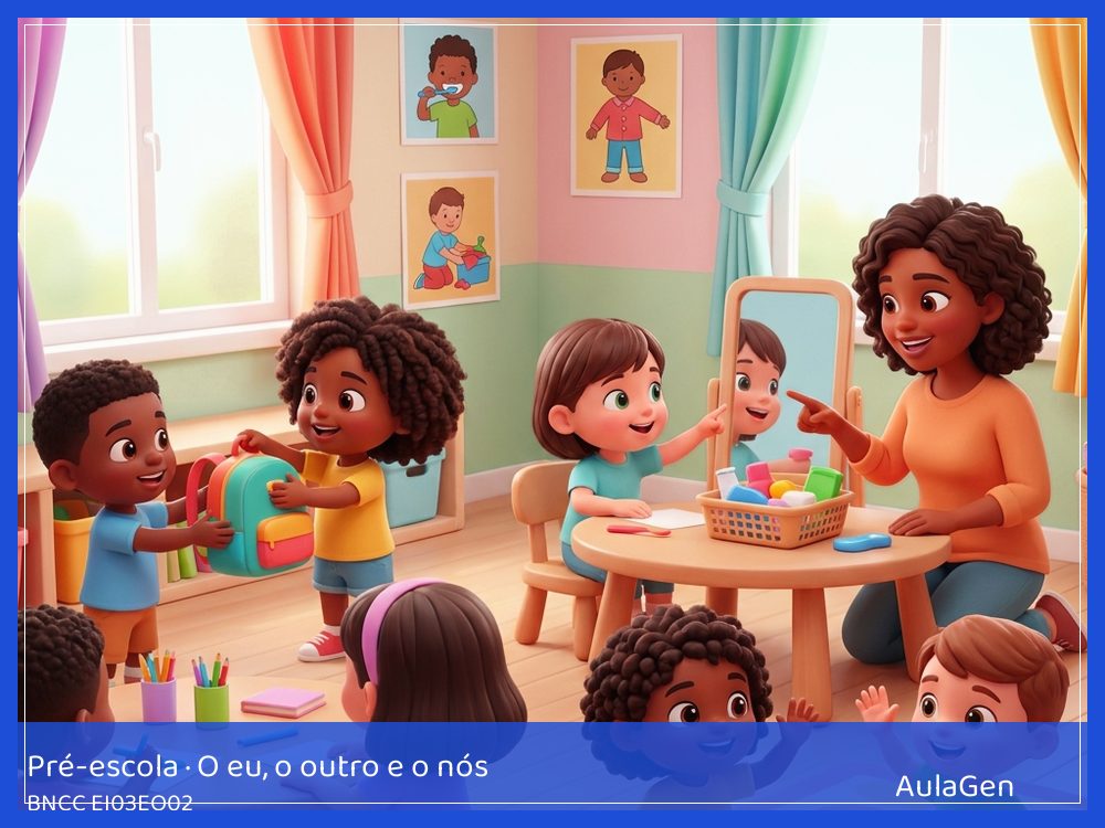 Plano de aula de O eu, o outro e o nós para Pré-escola — Eu escolho uma tarefa do grupo (BNCC EI03EO02) | AulaGen