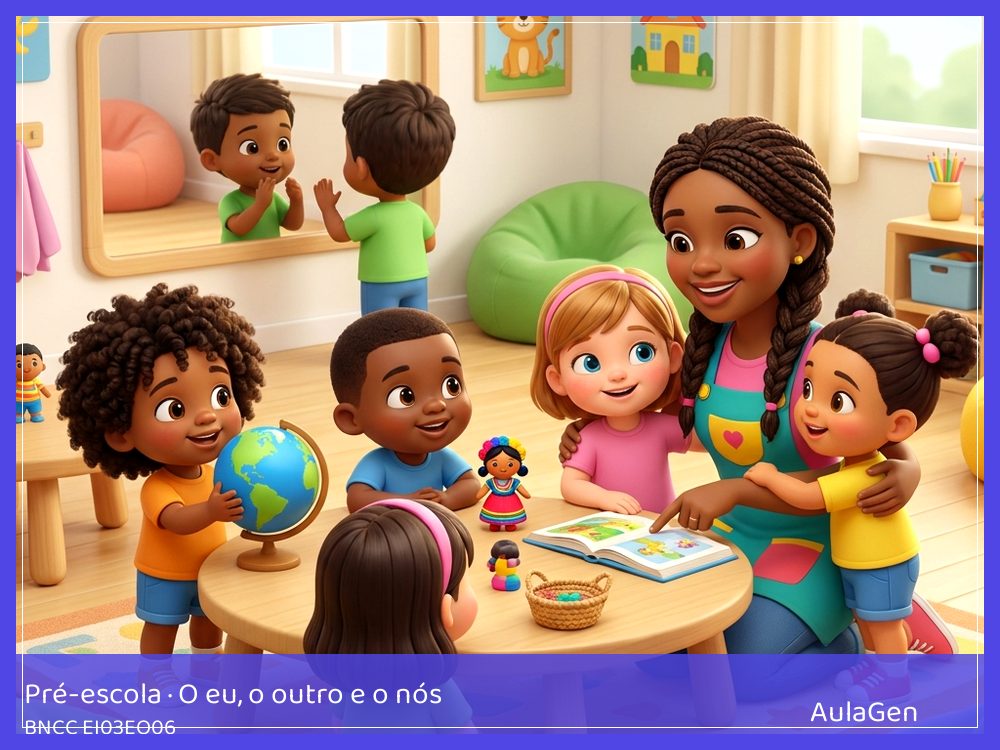Plano de aula de O eu, o outro e o nós para Pré-escola — Jeitos de cumprimentar (BNCC EI03EO06) | AulaGen
