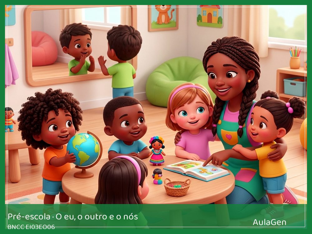 Plano de aula de O eu, o outro e o nós para Pré-escola — Jeitos de dizer bem-vindo (BNCC EI03EO06) | AulaGen
