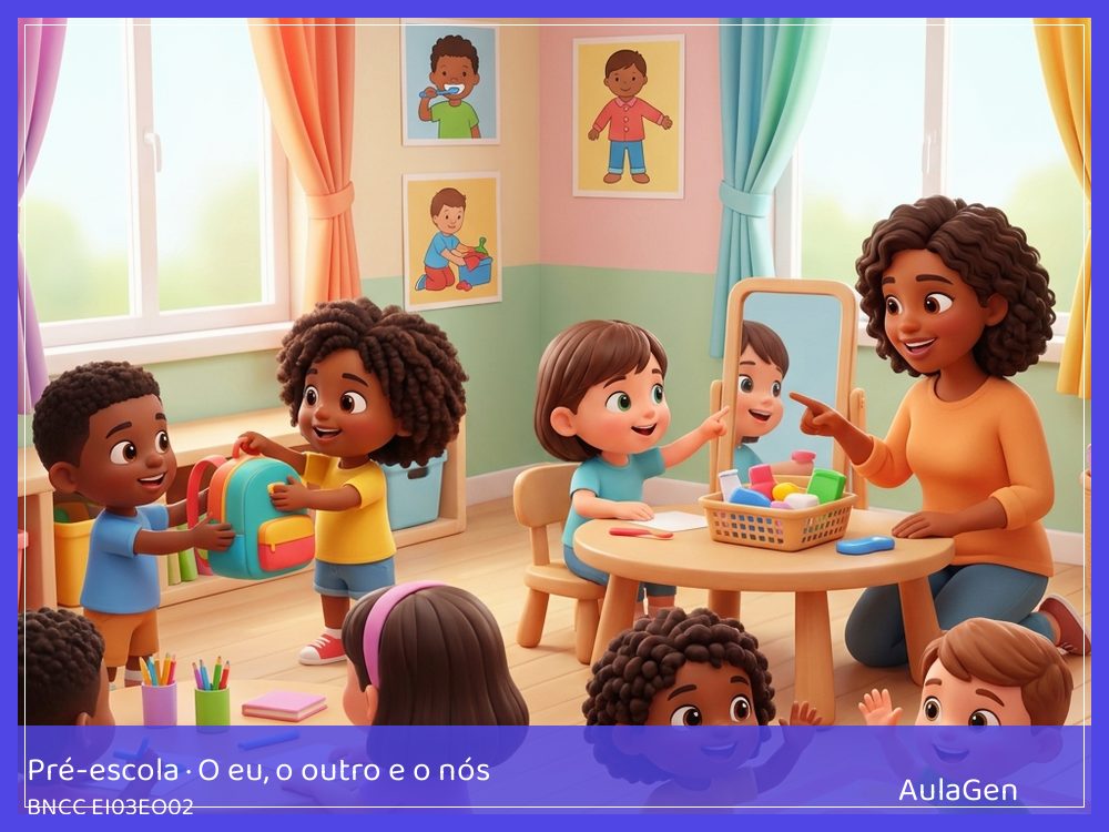 Plano de aula de O eu, o outro e o nós para Pré-escola — Mapa das tarefas do dia (BNCC EI03EO02) | AulaGen