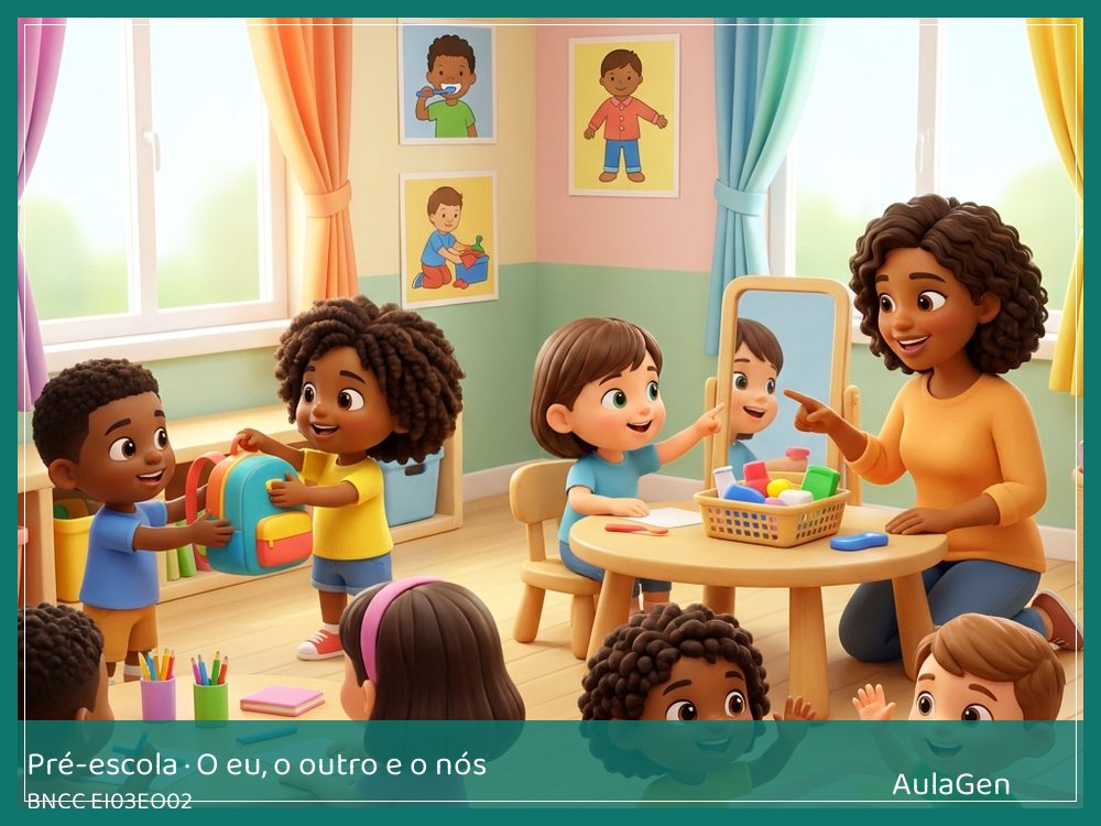Plano de aula de O eu, o outro e o nós para Pré-escola — Minha missão autônoma do dia (BNCC EI03EO02) | AulaGen