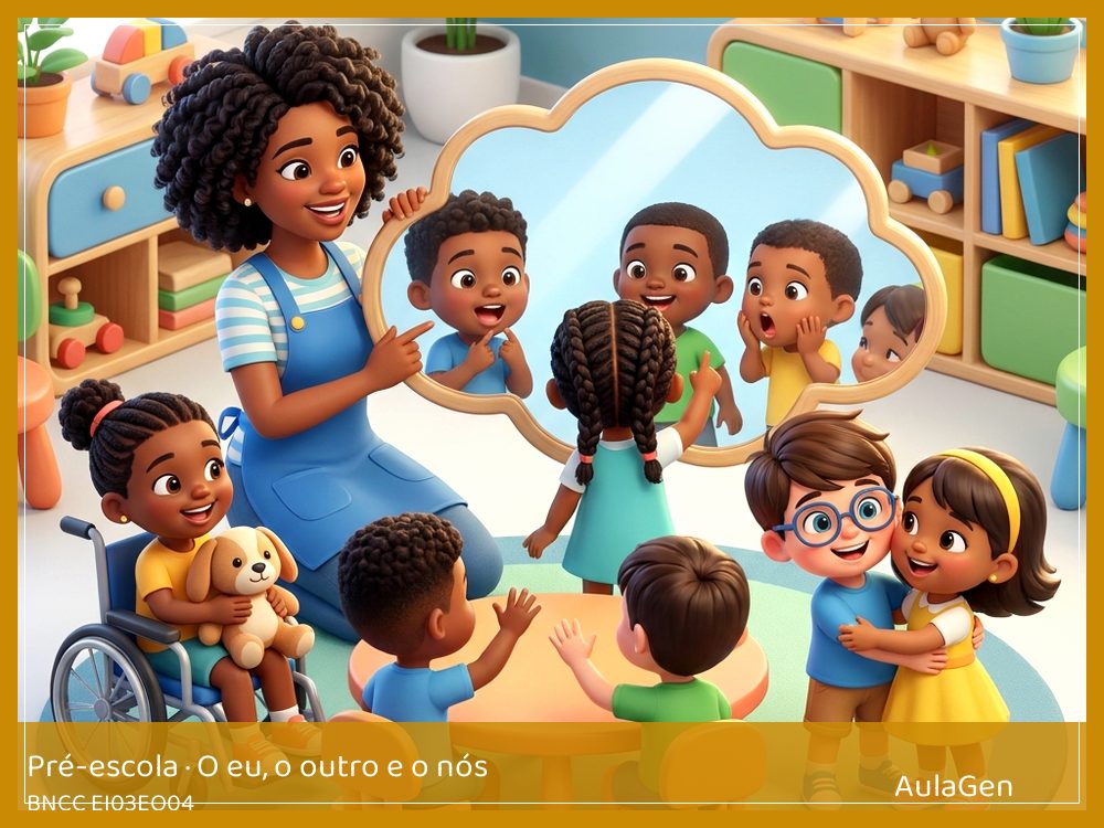 Plano de aula de O eu, o outro e o nós para Pré-escola — Sentimentos que chegam comigo (BNCC EI03EO04) | AulaGen