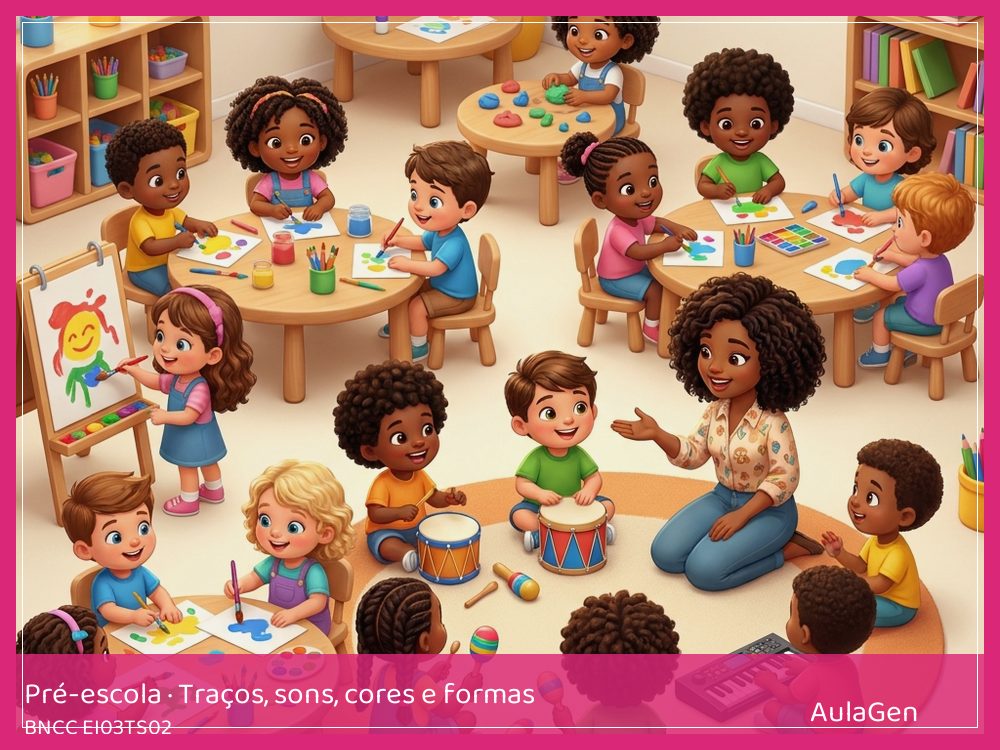 Plano de aula de Traços, sons, cores e formas para Pré-escola — Escultura de caixas pequenas (BNCC EI03TS02) | AulaGen