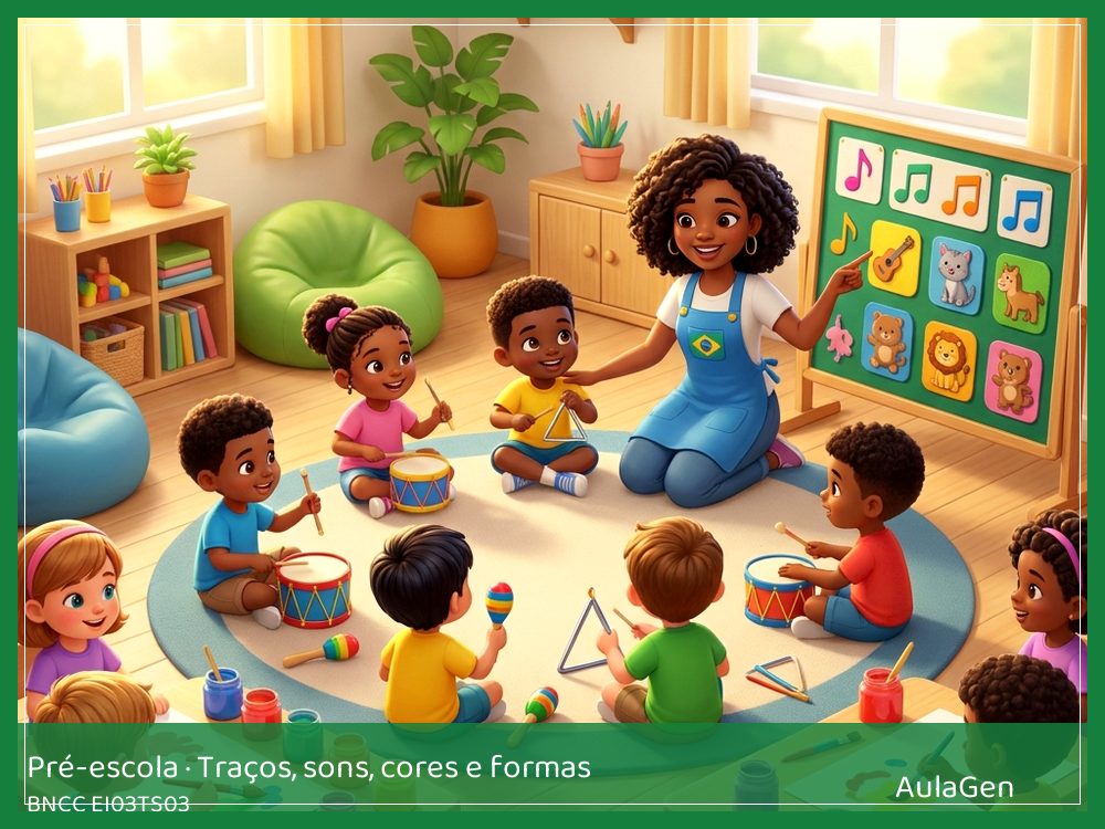 Plano de aula de Traços, sons, cores e formas para Pré-escola — Maestro do forte e do fraco (BNCC EI03TS03) | AulaGen